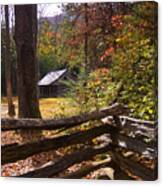 Smoky Mountain Log Cabin Canvas Print