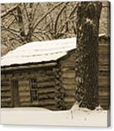 Snow Covered Gardner Cabin Canvas Print