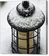 Snow Covered Lamp Canvas Print