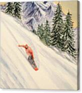 Snowboarding Free And Easy Canvas Print