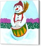 Snowman Drummer Canvas Print