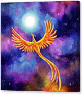 Soaring Firebird In A Cosmic Sky Canvas Print