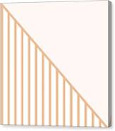 Soft Blush And Coral Stripe Triangles Canvas Print