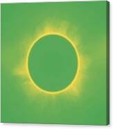 Solar Eclipse In Spring Green Color Canvas Print