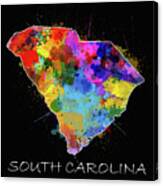 South Carolina Map Color Splatter 2 Canvas Print