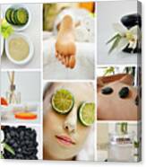 Spa Massage Facial Collage Canvas Print