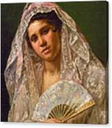 Spanish Dancer Wearing A Lace Mantilla Canvas Print