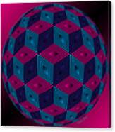 Spherized Pink Purple Blue And Black Hexa Canvas Print