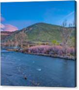 Spring Twilight Along The Truckee River Reno Nevada Canvas Print