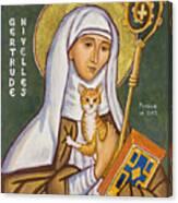 St. Gertrude Of Nivelles Icon Canvas Print