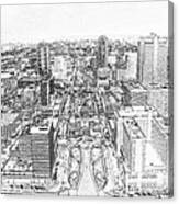 St. Louis From The Arch 2016 Sketch Canvas Print