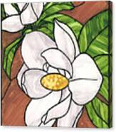 Stained Glass Magnolias Canvas Print