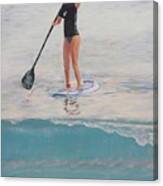 Stand-up Paddleboarder At Waveland Canvas Print