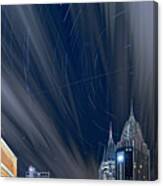 Star Trails And City Lights Canvas Print