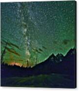 Starry Night Over The Tetons Canvas Print