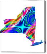 State Of New York Map Rainbow Splash Fractal Canvas Print