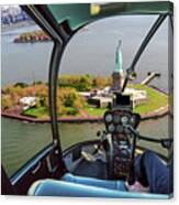 Statue Of Liberty Helicopter Canvas Print