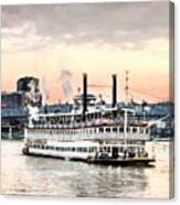 Steamboats At Cincinnati Canvas Print