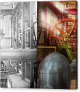 Steampunk - Pump - Wheel Of Progress 1906 - Side By Side Canvas Print