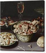 Still Life Of Porcelain Vessels Containing Sweets Canvas Print