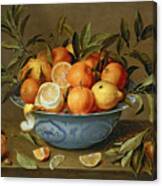 Still Life With Oranges And Lemons In A Wan-li Porcelain Dish Canvas Print