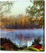Still Morning Birch Tree Reflection Canvas Print