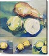 Still With Lemon And Pear Canvas Print