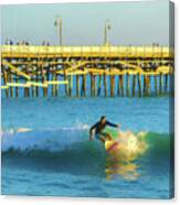 Stop My Turn Surfing Watercolor Canvas Print