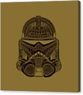 Stormtrooper Helmet - Star Wars Art - Brown Canvas Print