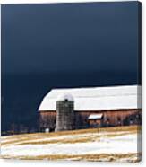 Stormy Barn Panorama Canvas Print
