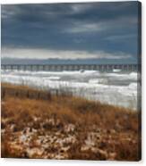 Stormy Day At The Pier Canvas Print