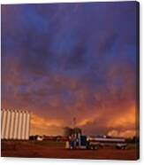 Stormy Sunset In Kansas Canvas Print