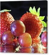 Strawberries And Grapes Canvas Print