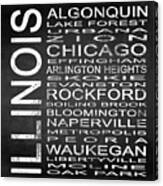 Subway Illinois State Square Canvas Print