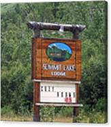 Summit Lake Lodge Sign Canvas Print