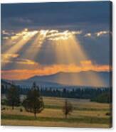Sun Rays In The Valley Canvas Print