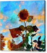 Sunflower Watercolor Canvas Print