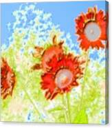 Sunflowers In Autumn Canvas Print