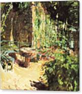 Sunny Garden Corner In Neukastel Canvas Print