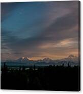 Sunrise And The Alaska Range Canvas Print