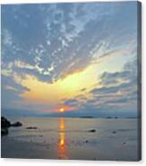 Sunrise At Cohasset Sandy Beach Canvas Print