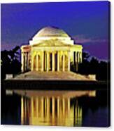 Sunrise At Jefferson Memorial Canvas Print