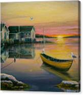 Sunrise On Blue Rocks 2 Canvas Print