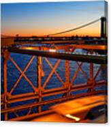 Sunrise On The Brooklyn Bridge Canvas Print