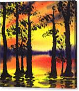 Sunset And The Trees Canvas Print