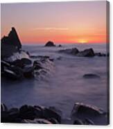Sunset At Blegberry Beach Canvas Print