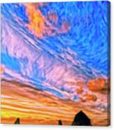 Sunset At Cannon Beach Canvas Print