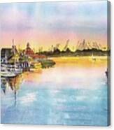 Sunset At Shoreline Village Canvas Print