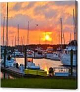 Sunset At Southport Marina 2 Canvas Print