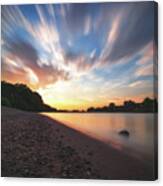 Sunset At The Riverside Canvas Print